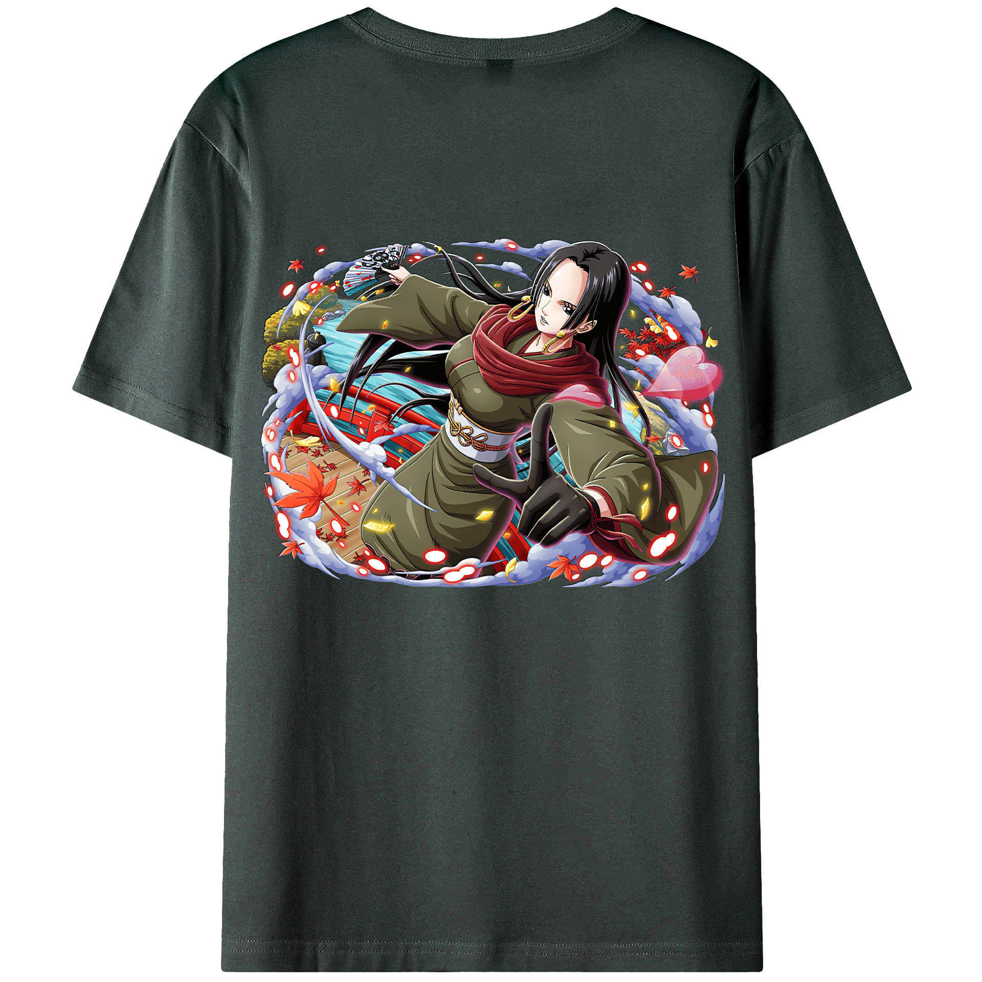 ワンピース ボア・ハンコック ONE PIECE Boa·Hancock 綿100％ メンズ半袖Tシャツ（バックプリント） 通気性